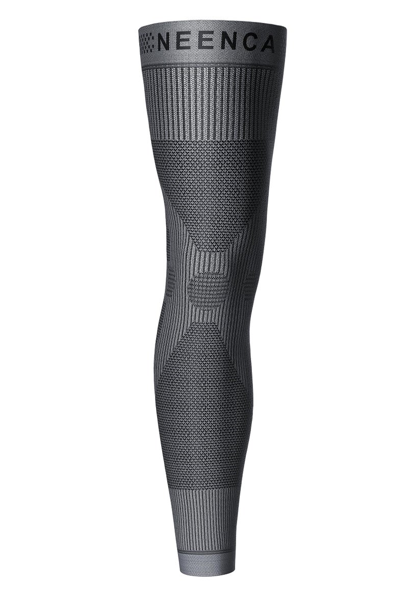 NEENCA Compression Leg Sleeve Long Knee Sleeve Ultrathin Leg Sleeve with Graphene Ions Infused Fabric for Knee Pain Relief Swelling Arthritis Poor Circulation Runner Sports FSAHSA Approved